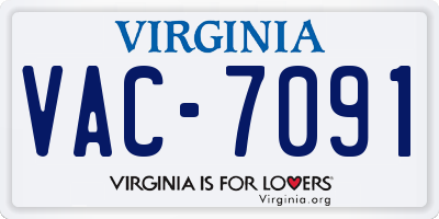 VA license plate VAC7091