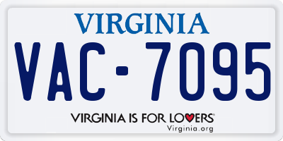 VA license plate VAC7095