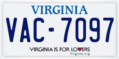 VA license plate VAC7097