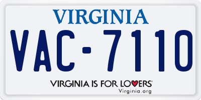 VA license plate VAC7110