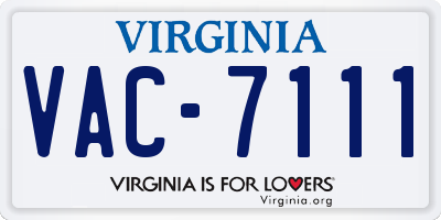 VA license plate VAC7111