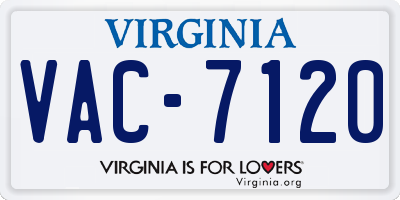VA license plate VAC7120