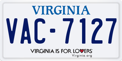 VA license plate VAC7127