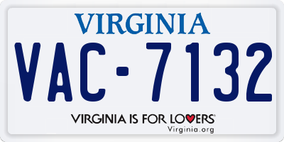 VA license plate VAC7132