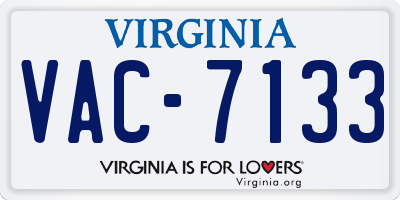 VA license plate VAC7133