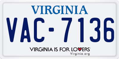 VA license plate VAC7136