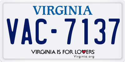 VA license plate VAC7137