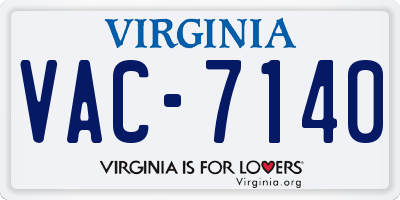 VA license plate VAC7140