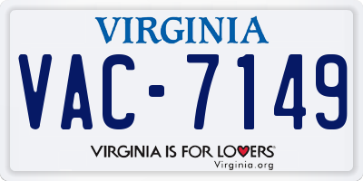 VA license plate VAC7149