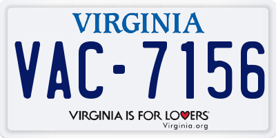 VA license plate VAC7156