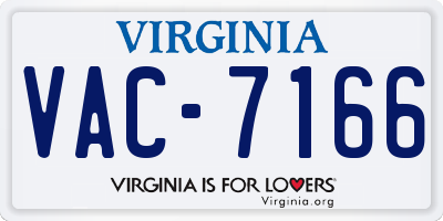 VA license plate VAC7166
