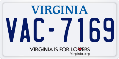 VA license plate VAC7169
