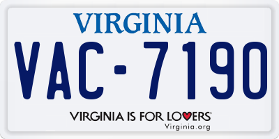 VA license plate VAC7190