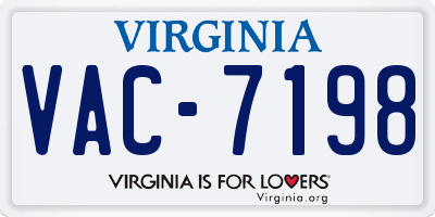 VA license plate VAC7198