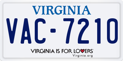 VA license plate VAC7210