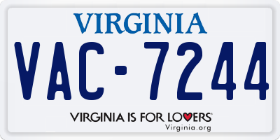 VA license plate VAC7244