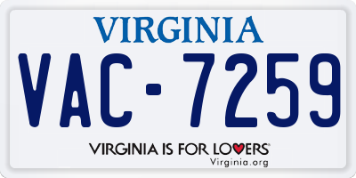 VA license plate VAC7259