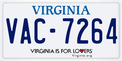 VA license plate VAC7264