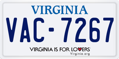 VA license plate VAC7267