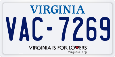 VA license plate VAC7269