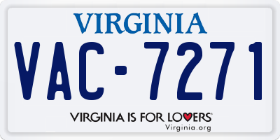 VA license plate VAC7271