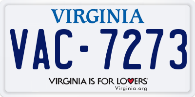 VA license plate VAC7273