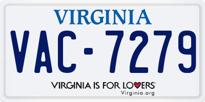 VA license plate VAC7279
