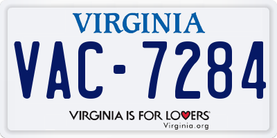 VA license plate VAC7284