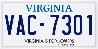 VA license plate VAC7301