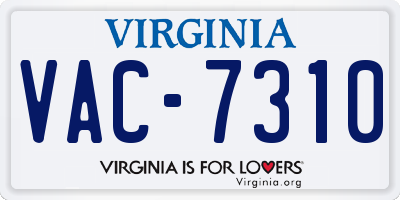 VA license plate VAC7310