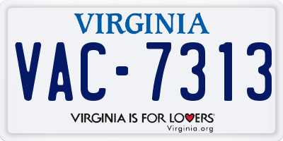 VA license plate VAC7313