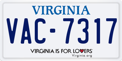 VA license plate VAC7317