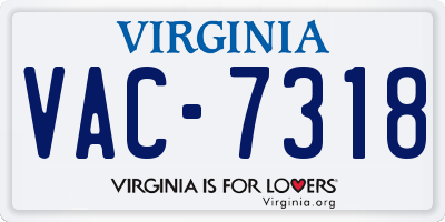 VA license plate VAC7318