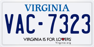 VA license plate VAC7323