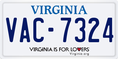 VA license plate VAC7324