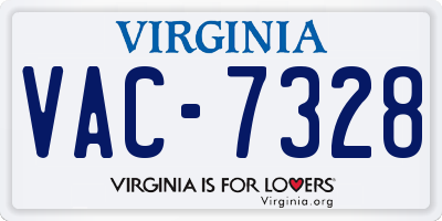 VA license plate VAC7328