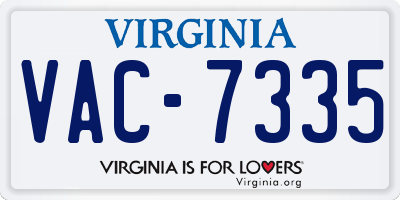 VA license plate VAC7335