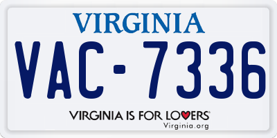 VA license plate VAC7336