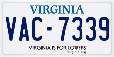 VA license plate VAC7339