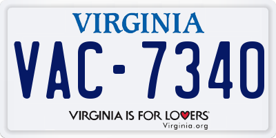 VA license plate VAC7340
