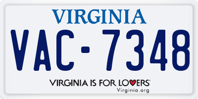 VA license plate VAC7348