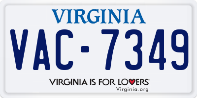 VA license plate VAC7349