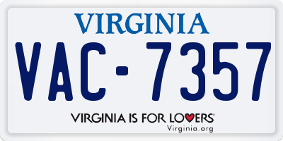 VA license plate VAC7357