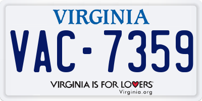 VA license plate VAC7359
