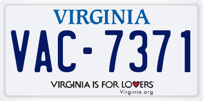 VA license plate VAC7371