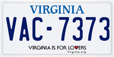 VA license plate VAC7373