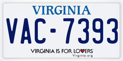VA license plate VAC7393
