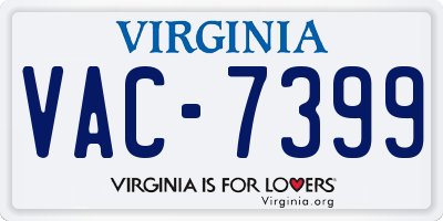 VA license plate VAC7399