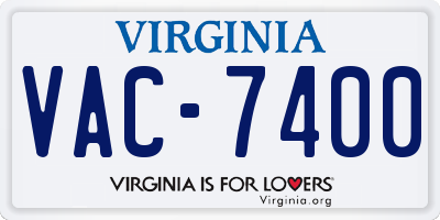 VA license plate VAC7400