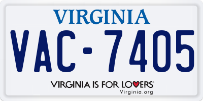 VA license plate VAC7405